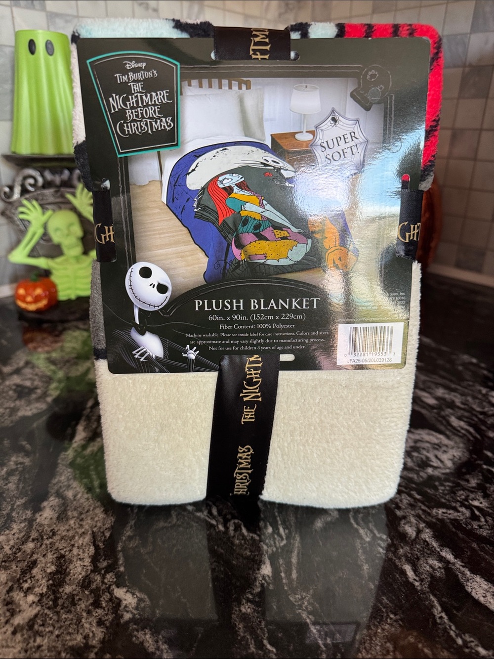 Disney The Nightmare Before Christmas Plush Throw Blanket - Cream